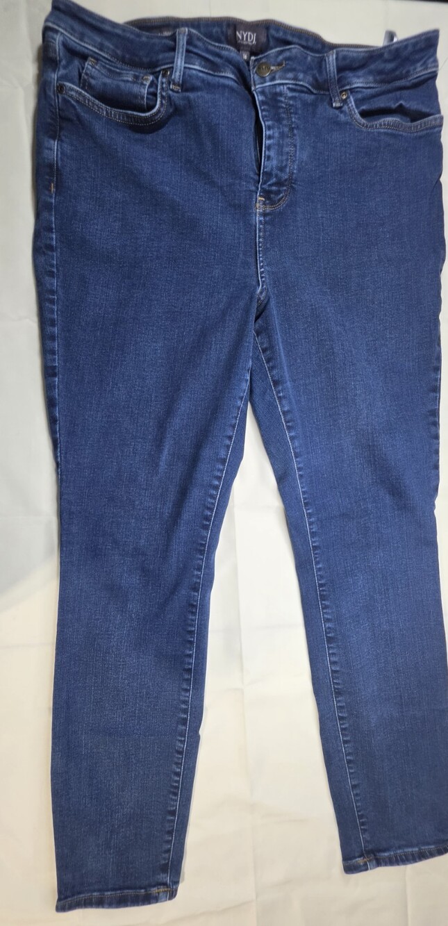 NYDJ Women's Ami Skinny Jeans Size 16 Blue Stretch Denim Lift Tuck Tech Sku 394